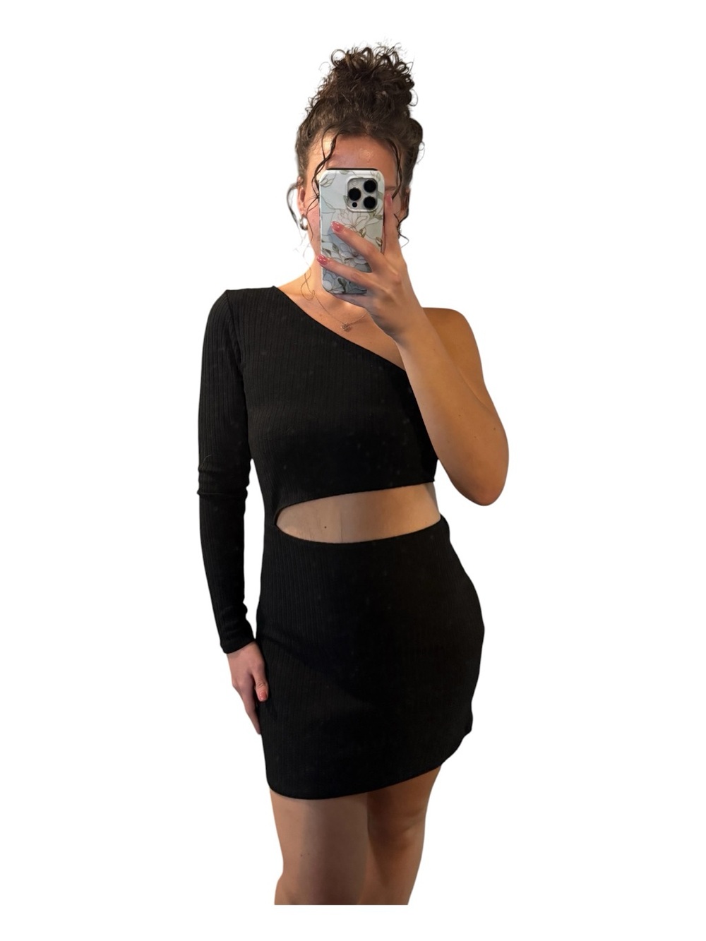 Lovers + Friends Black One-Shoulder Cutout Bodycon Dress